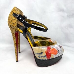 Christian Louboutin No 299 Trash 150 Leather PVC Limited Edition Platform Heels